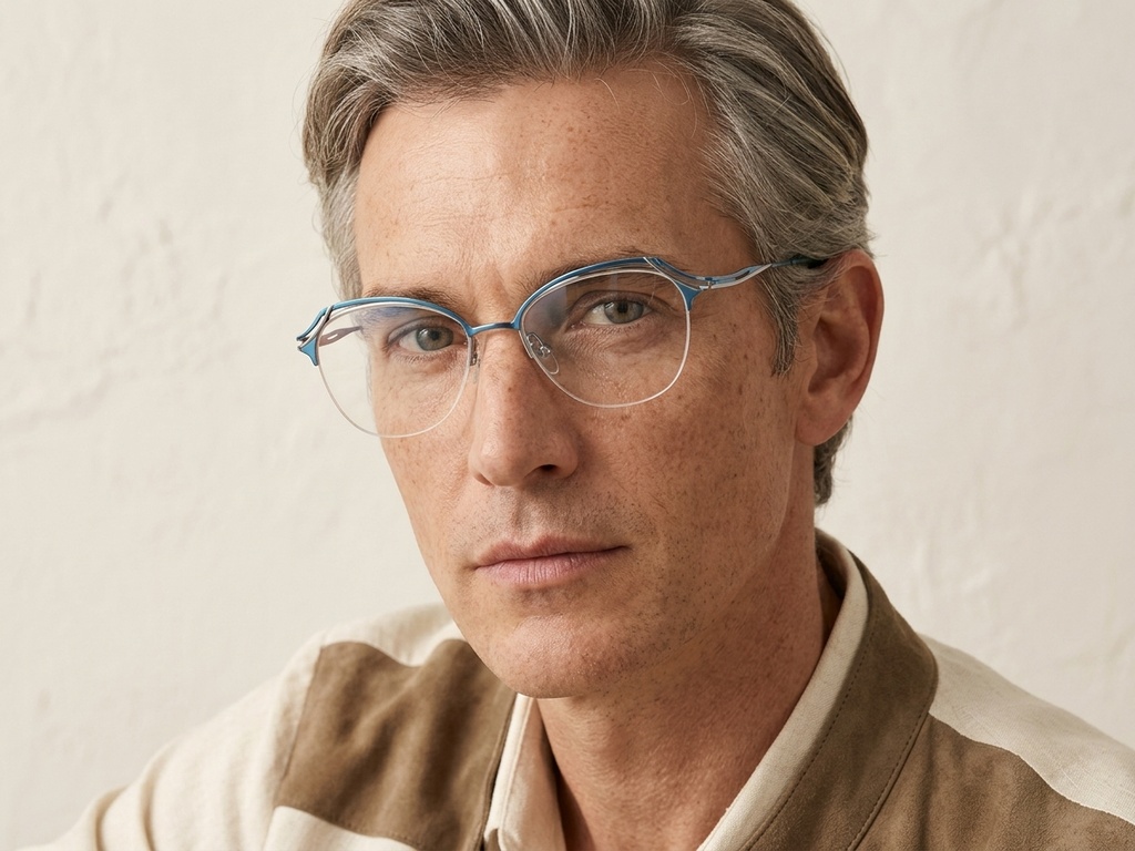 BS2012-3105_Blue_Semi-rimless_Metal_Glasses-tryon_male