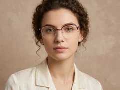 BS2012-3106_Red_Semi-rimless_Metal_Glasses-tryon_female