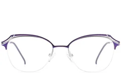 BS2012-3107_Purple_Semi-rimless_Metal_Glasses_front