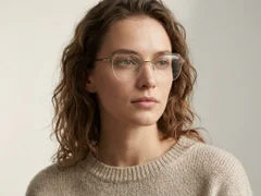 BS2012-3108_Brown_Semi-rimless_Metal_Glasses-tryon_female