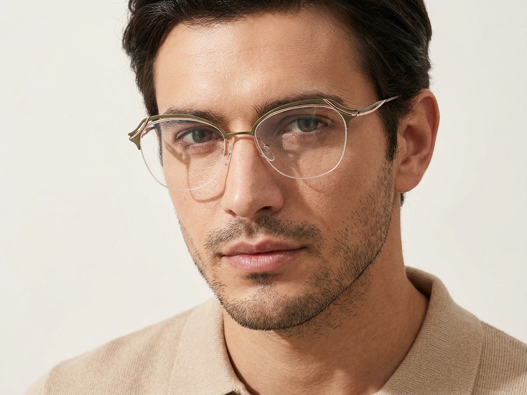 BS2012-3108_Brown_Semi-rimless_Metal_Glasses-tryon_male