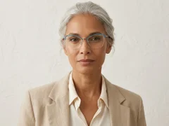 BS2012-3110_Blue_Semi-rimless_Metal_Glasses-tryon_female