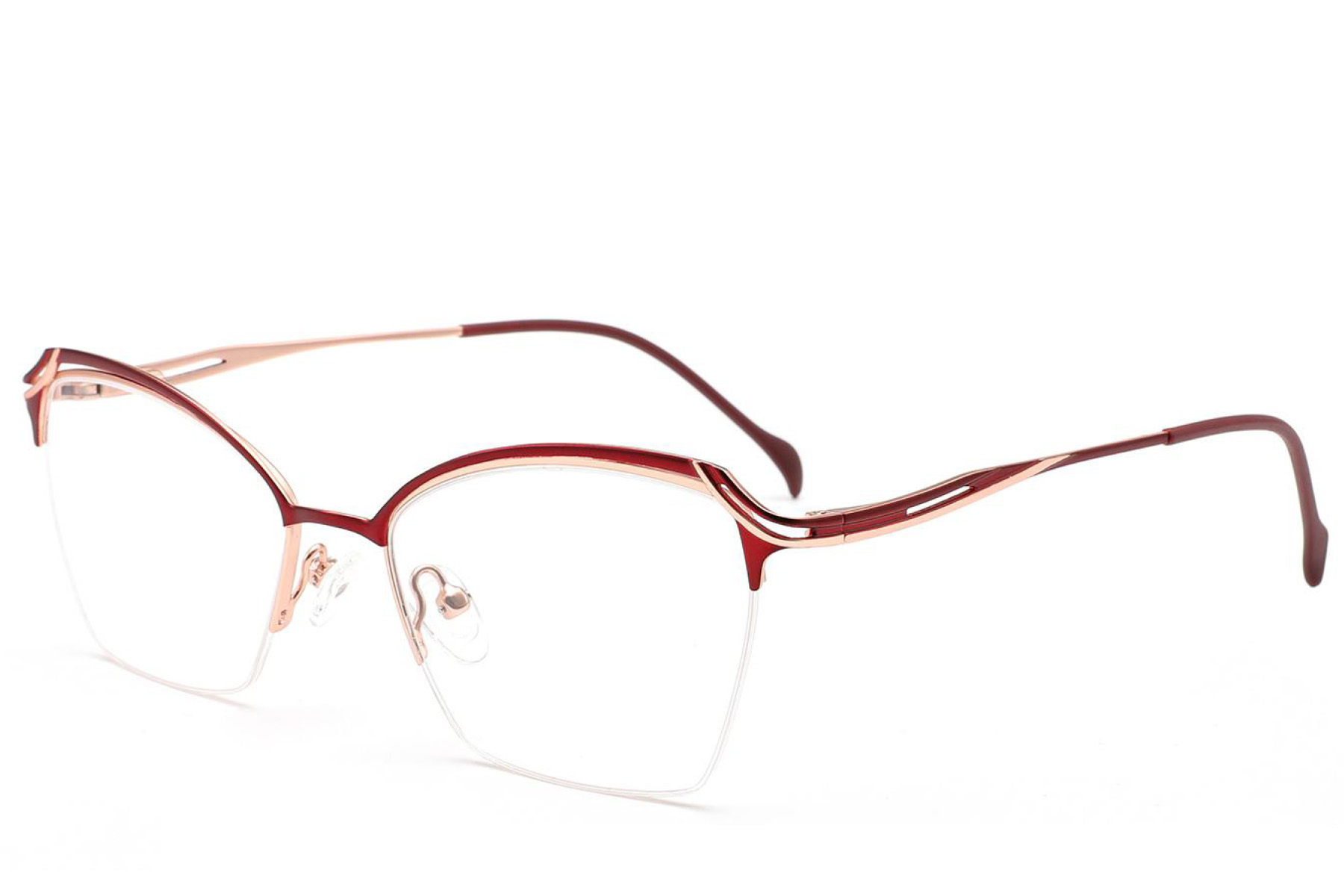 BS2012-3111_Red_Semi-rimless_Metal_Glasses_corner