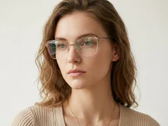 BS2012-3113_Brown_Semi-rimless_Metal_Glasses-tryon_female