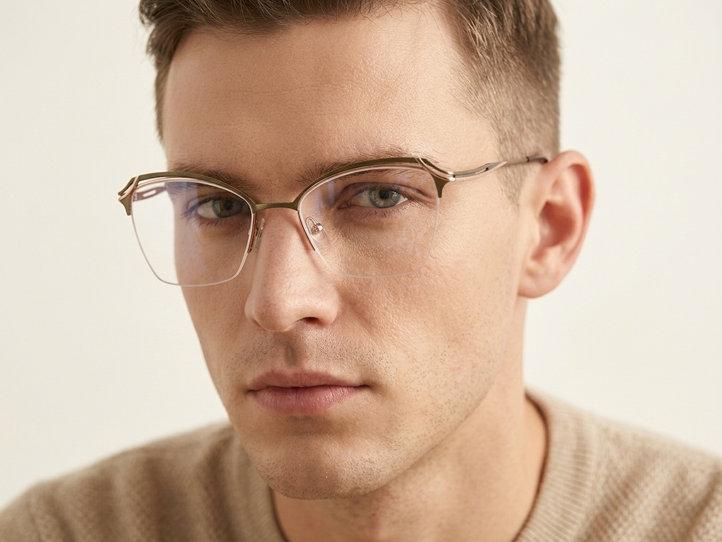 BS2012-3113_Brown_Semi-rimless_Metal_Glasses-tryon_male