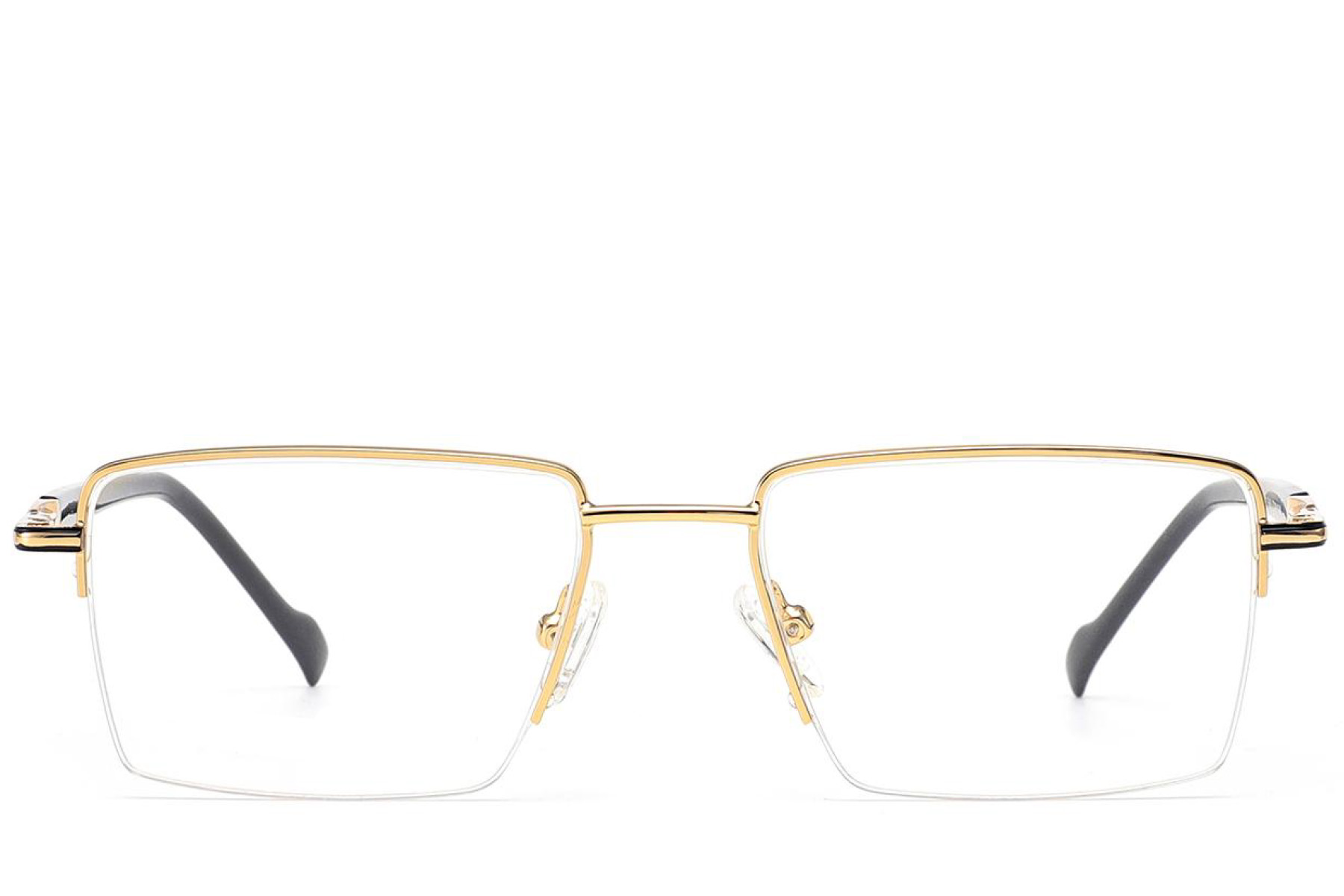 BS2012-3124_Golden_Semi-rimless_Metal_Glasses_front