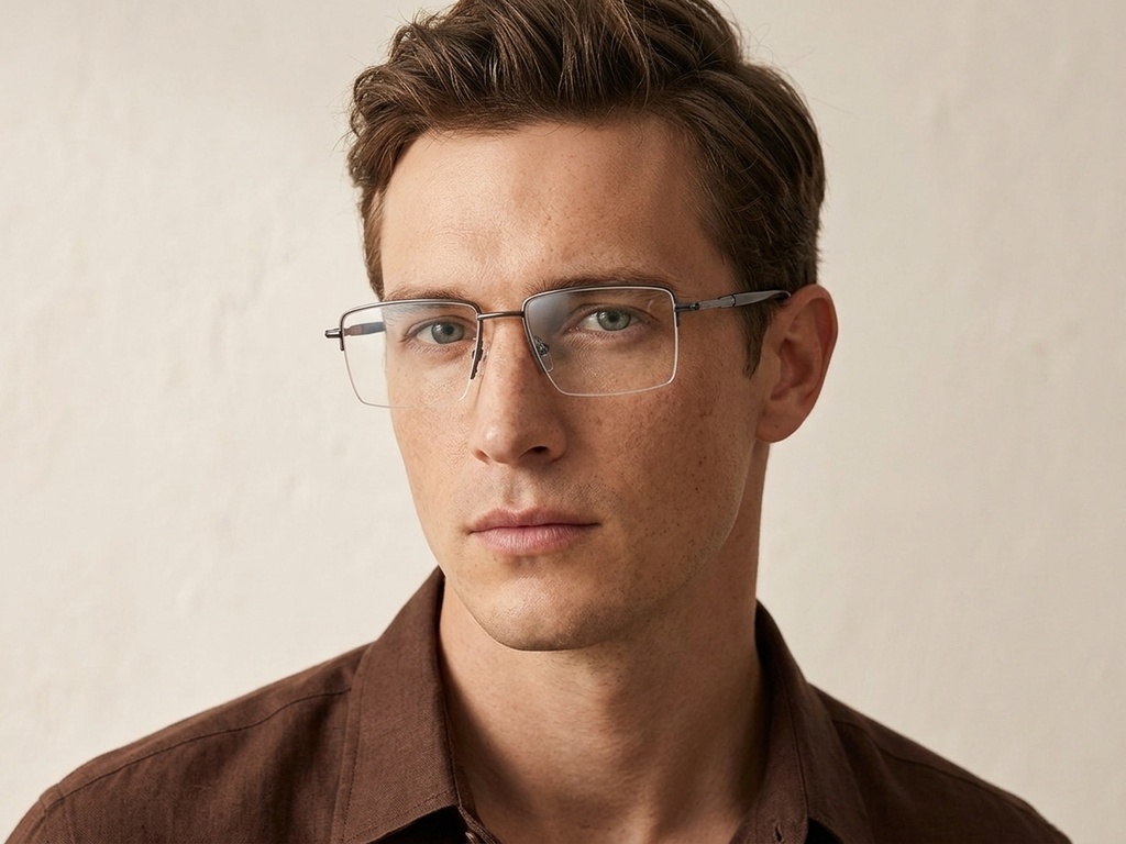 BS2012-3125_Grey_Semi-rimless_Metal_Glasses-tryon_male