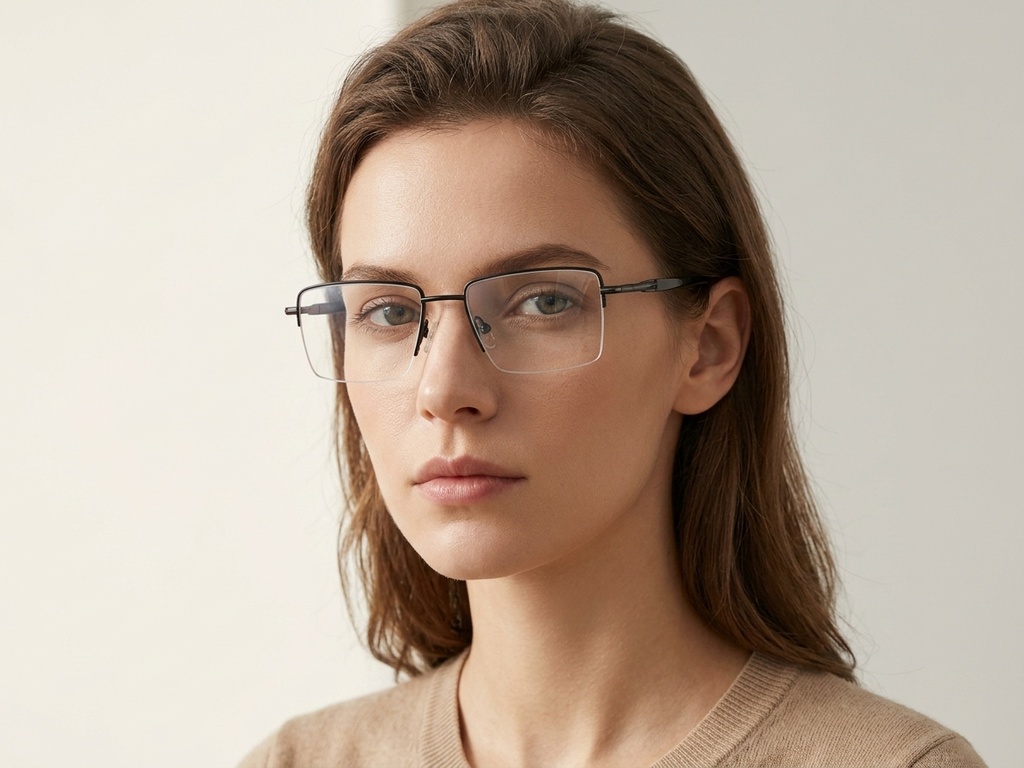 BS2012-3127_Black_Semi-rimless_Metal_Glasses-tryon_female