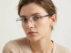 BS2012-3128_Blue_Semi-rimless_Metal_Glasses-tryon_female