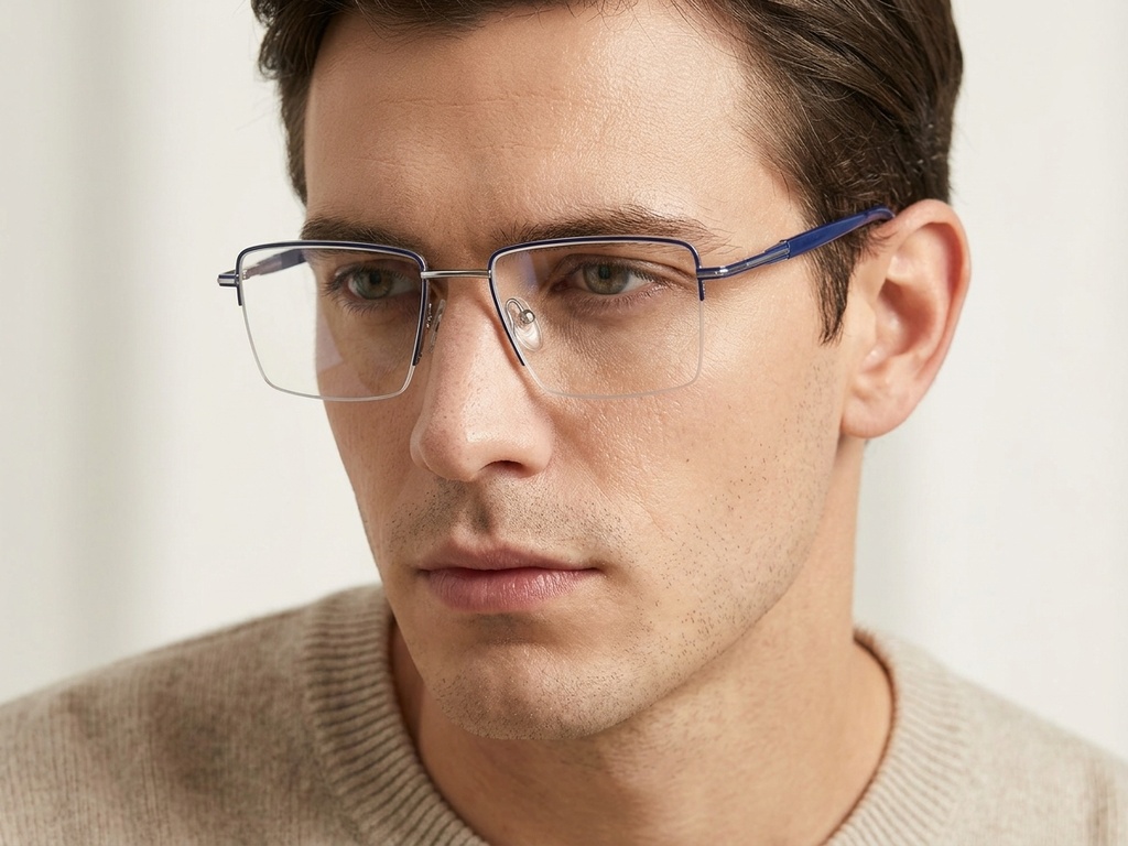 BS2012-3128_Blue_Semi-rimless_Metal_Glasses-tryon_male