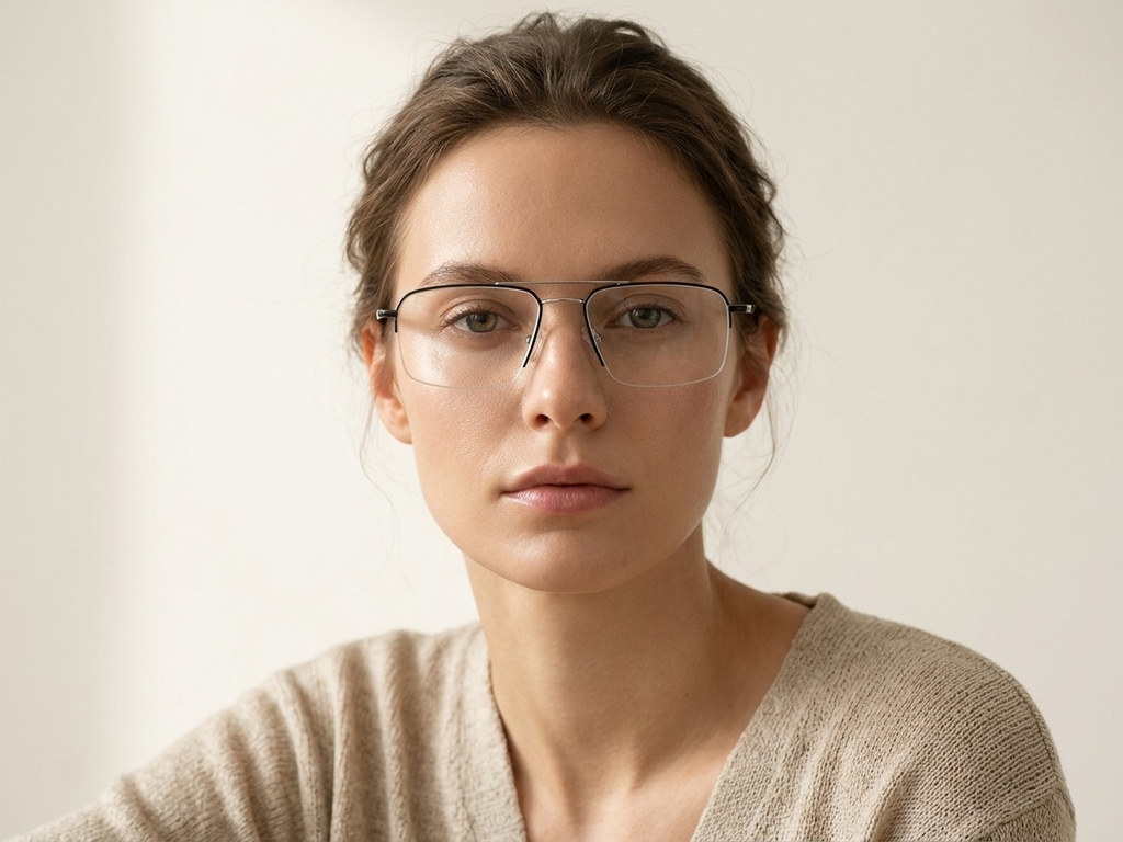 BS2012-3147_Black_Semi-rimless_Metal_Glasses-tryon_female