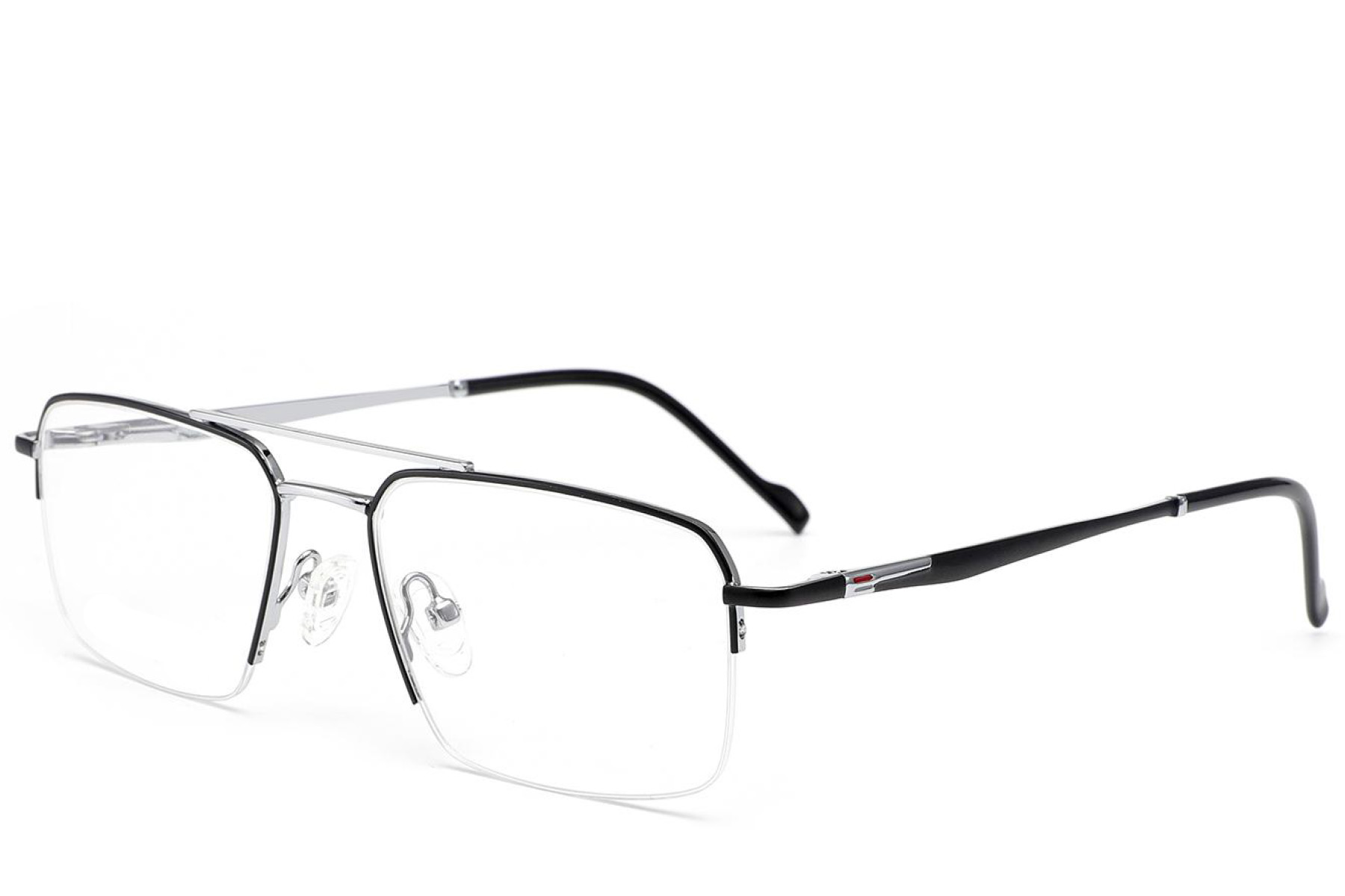 BS2012-3147_Black_Semi-rimless_Metal_Glasses_corner