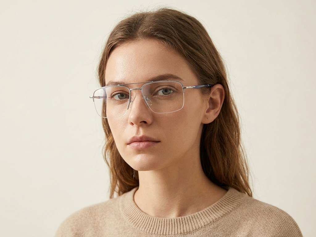 BS2012-3148_Silver_Semi-rimless_Metal_Glasses-tryon_female