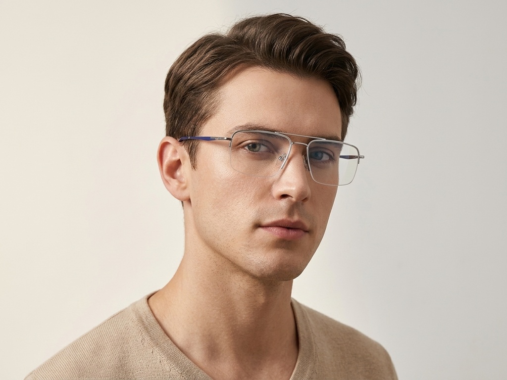BS2012-3148_Silver_Semi-rimless_Metal_Glasses-tryon_male