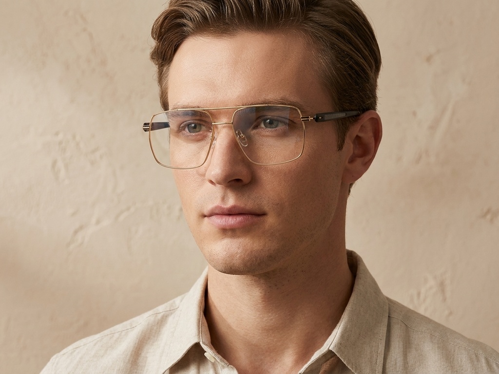BS2012-3150_Golden_Aviator_Metal_Glasses-tryon_male