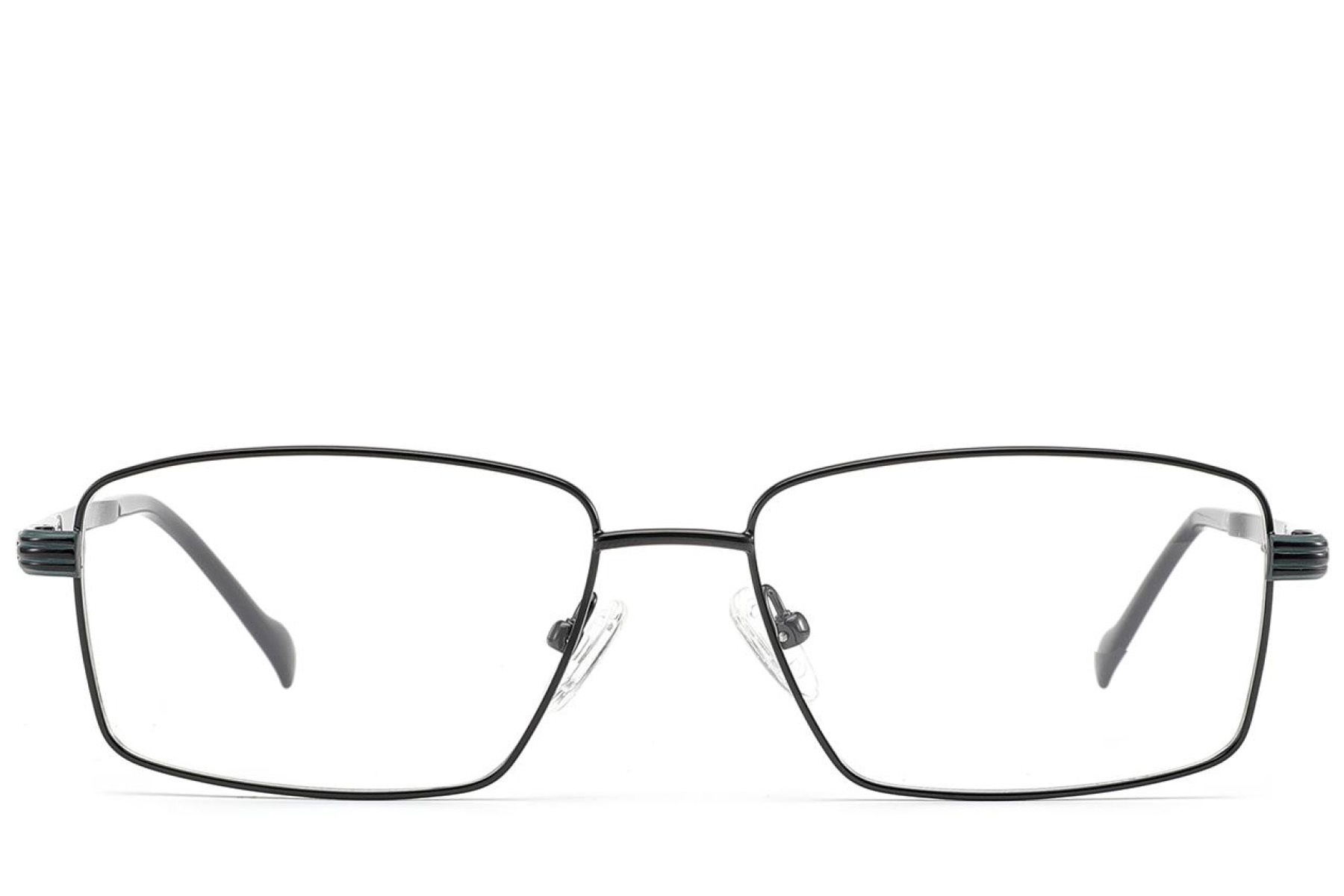 BS2012-3154_Black_Rectangular_Metal_Glasses_front