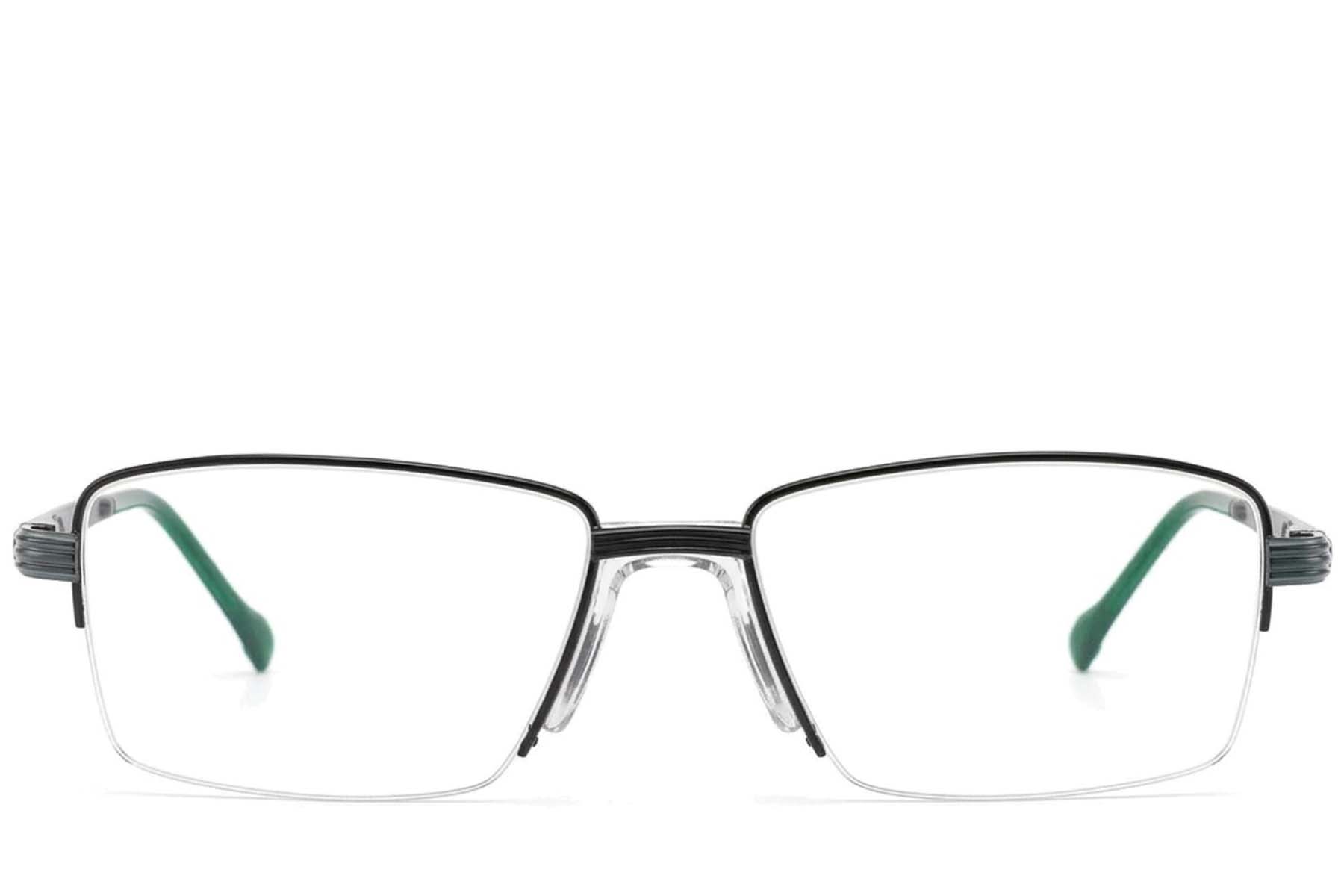 BS2012-3159_Black_Semi-rimless_Metal_Glasses-front