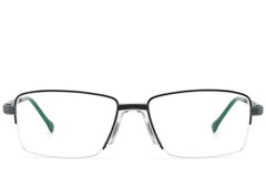 BS2012-3159_Black_Semi-rimless_Metal_Glasses-front