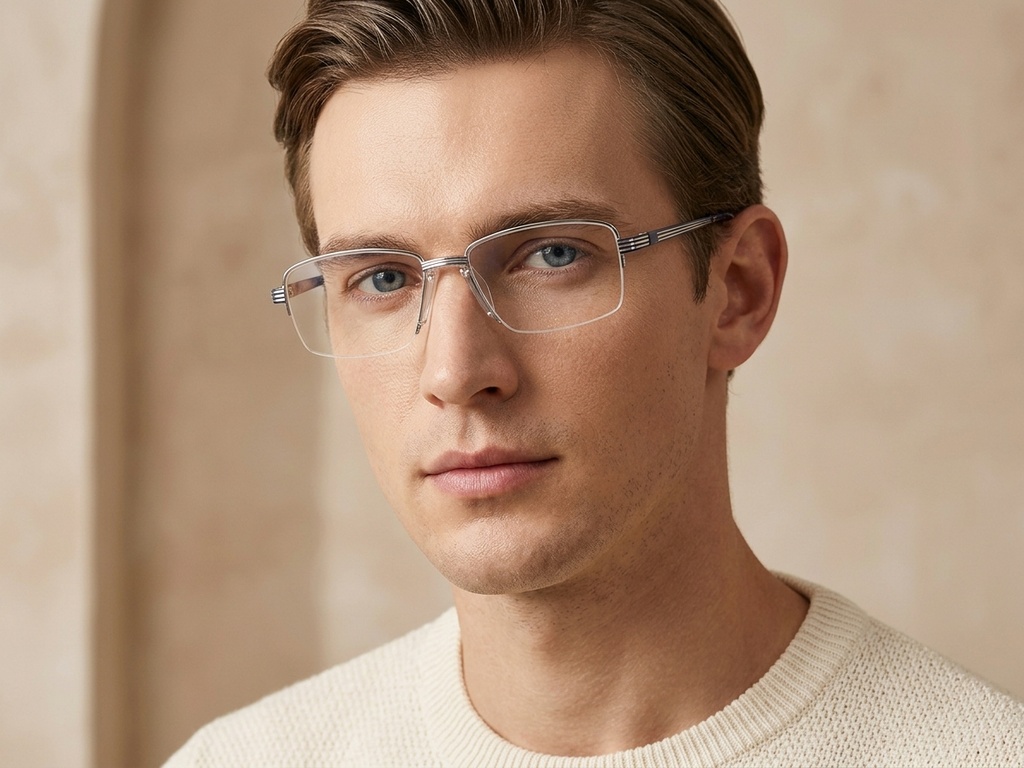 BS2012-3162_Silver_Semi-rimless_Metal_Glasses-tryon_male