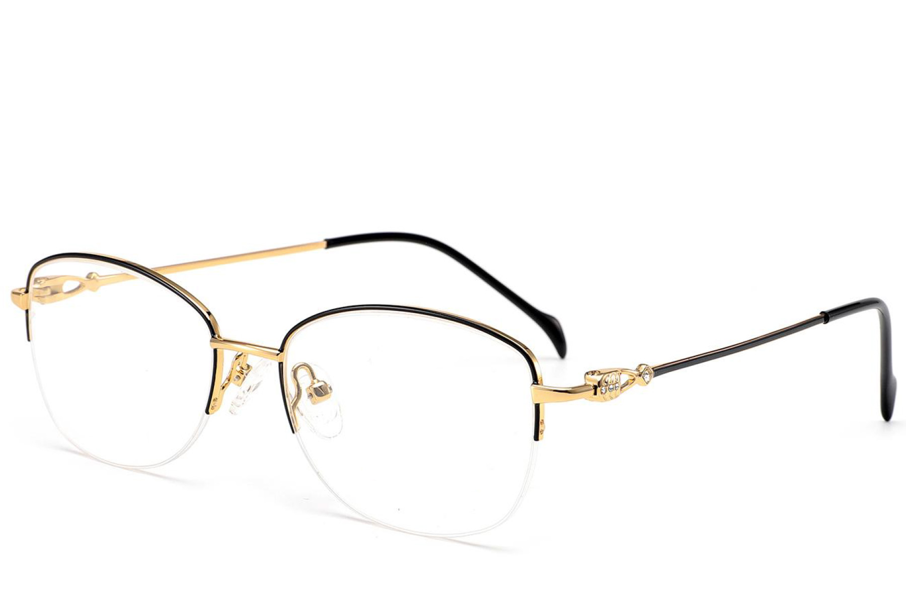 BS2012-3177_Black_Semi-rimless_Metal_Glasses_corner