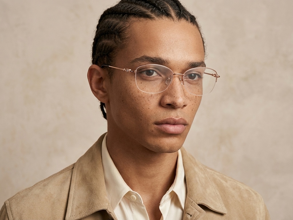 BS2012-3178_Pink_Semi-rimless_Metal_Glasses-tryon_male