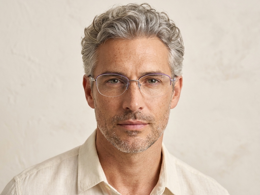 BS2012-3179_Purple_Semi-rimless_Metal_Glasses-tryon_male