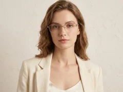 BS2012-3181_Brown_Semi-rimless_Metal_Glasses-tryon_female