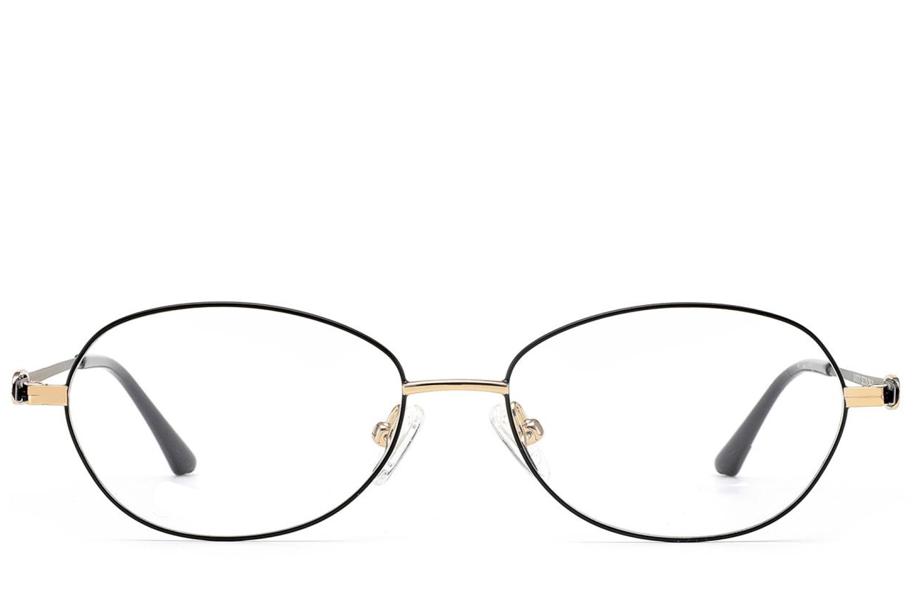 BS2012-3182_Black_Oval_Metal_Glasses_front