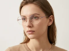 BS2012-3189_Pink_Semi-rimless_Metal_Glasses-tryon_female