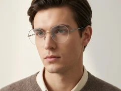 BS2012-3190_Grey_Semi-rimless_Metal_Glasses-tryon_male