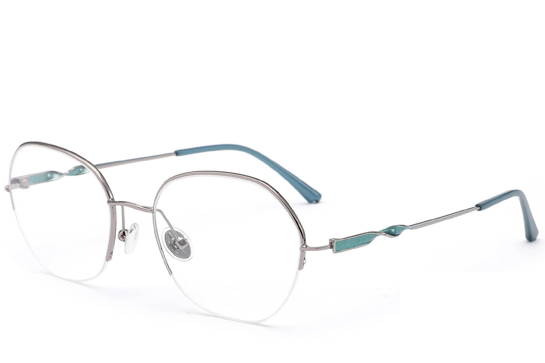 BS2012-3190_Grey_Semi-rimless_Metal_Glasses_corner