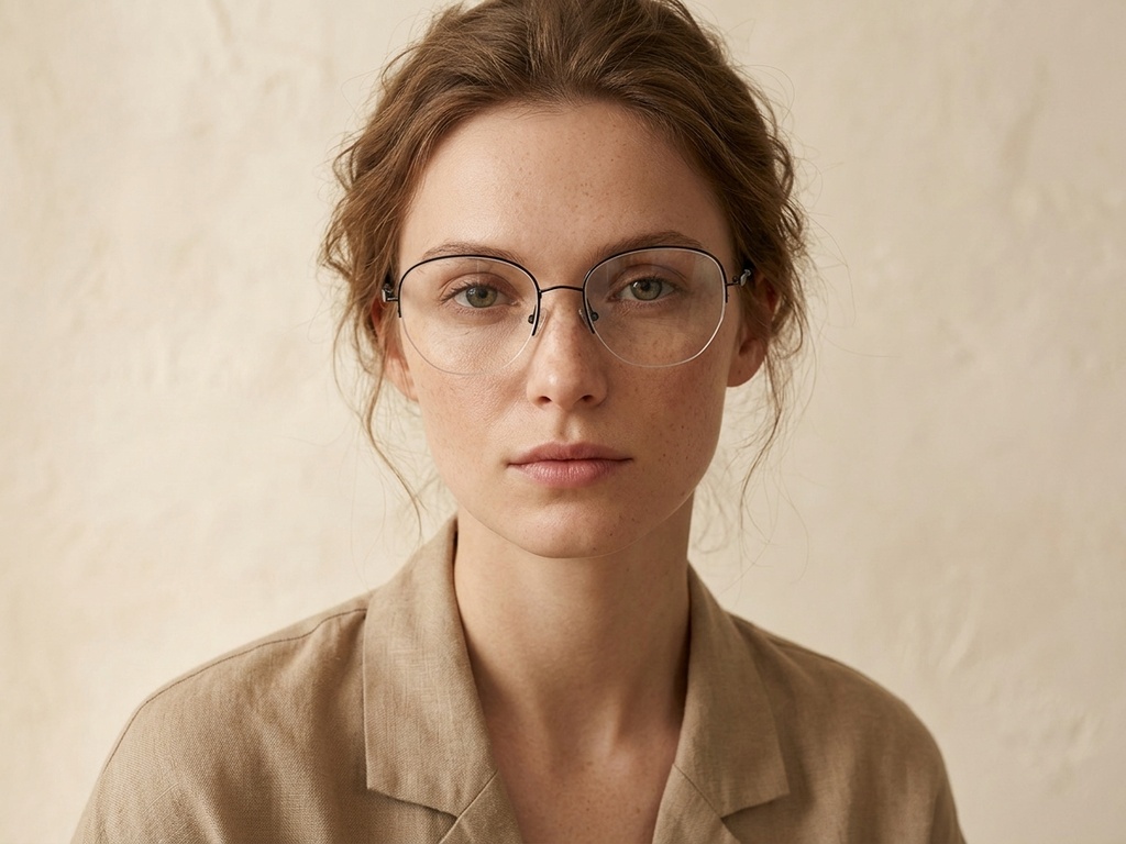 BS2012-3193_Black_Semi-rimless_Metal_Glasses-tryon_female