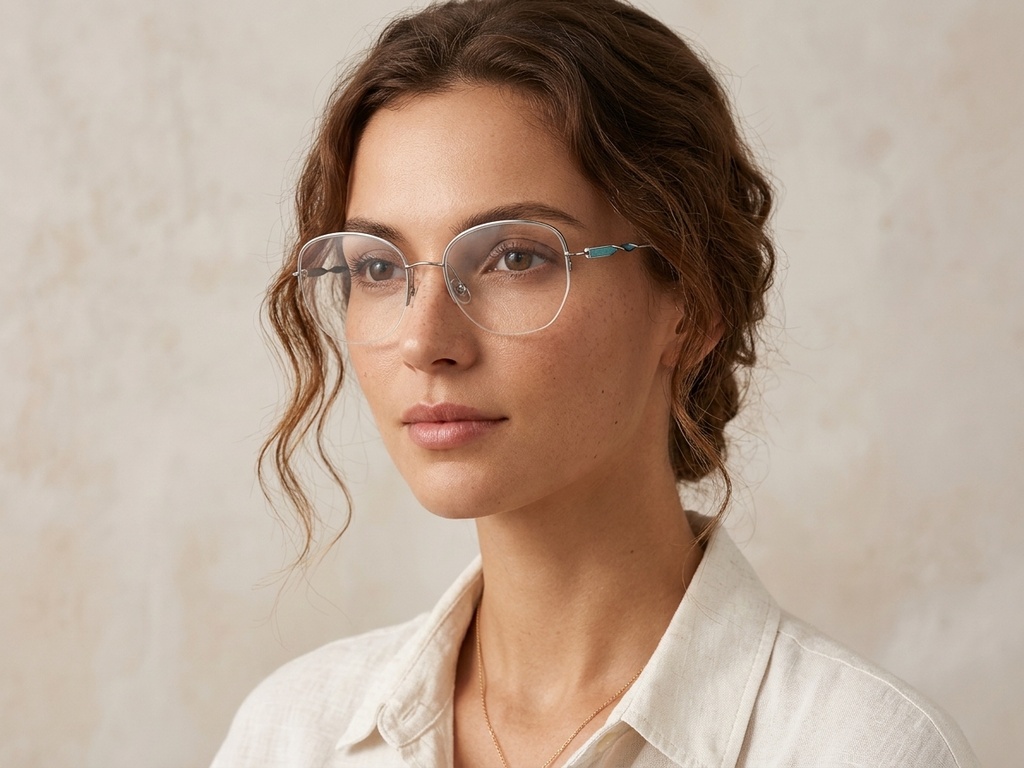 BS2012-3194_Silver_Semi-rimless_Metal_Glasses-tryon_female