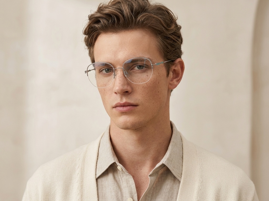 BS2012-3194_Silver_Semi-rimless_Metal_Glasses-tryon_male