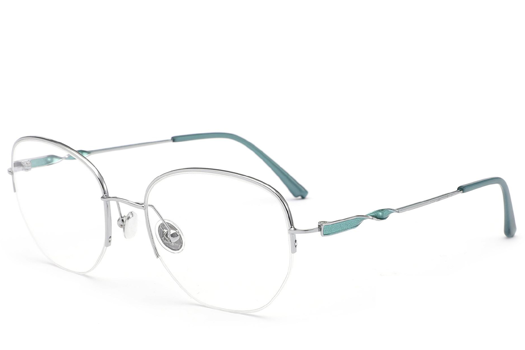 BS2012-3194_Silver_Semi-rimless_Metal_Glasses_corner