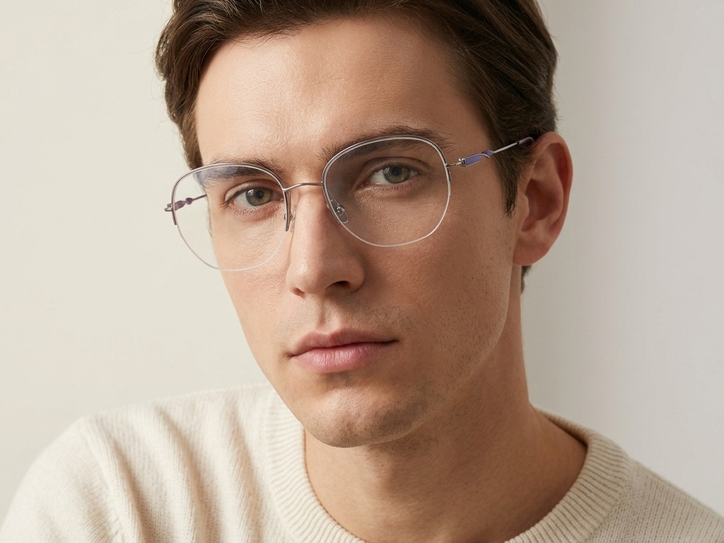 BS2012-3195_Grey_Semi-rimless_Metal_Glasses-tryon_male
