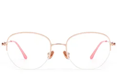 BS2012-3196_Pink_Semi-rimless_Metal_Glasses_front