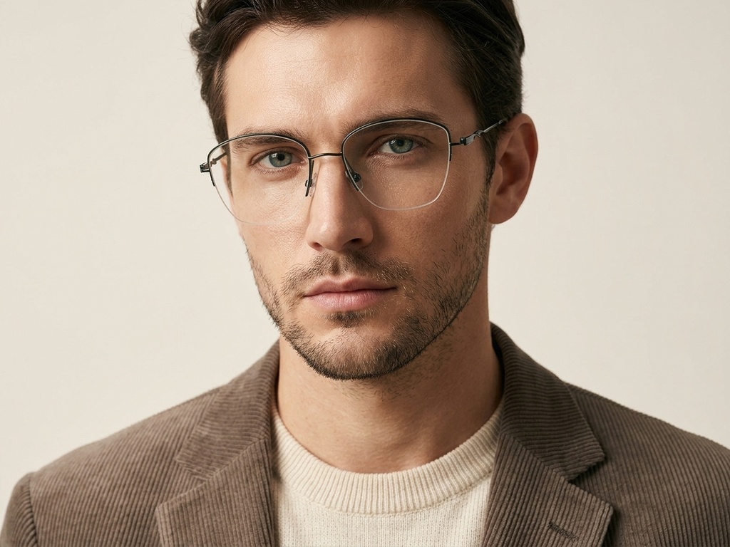 BS2012-3198_Green_Semi-rimless_Metal_Glasses-tryon_male