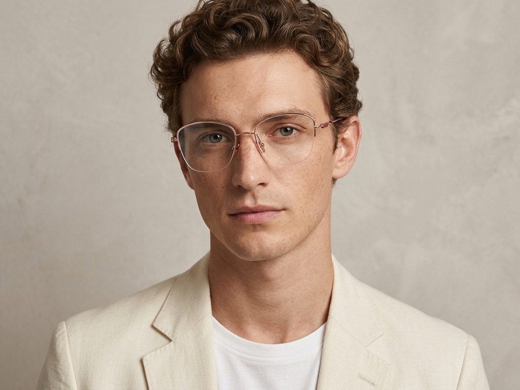 BS2012-3199_Pink_Semi-rimless_Metal_Glasses-tryon_male