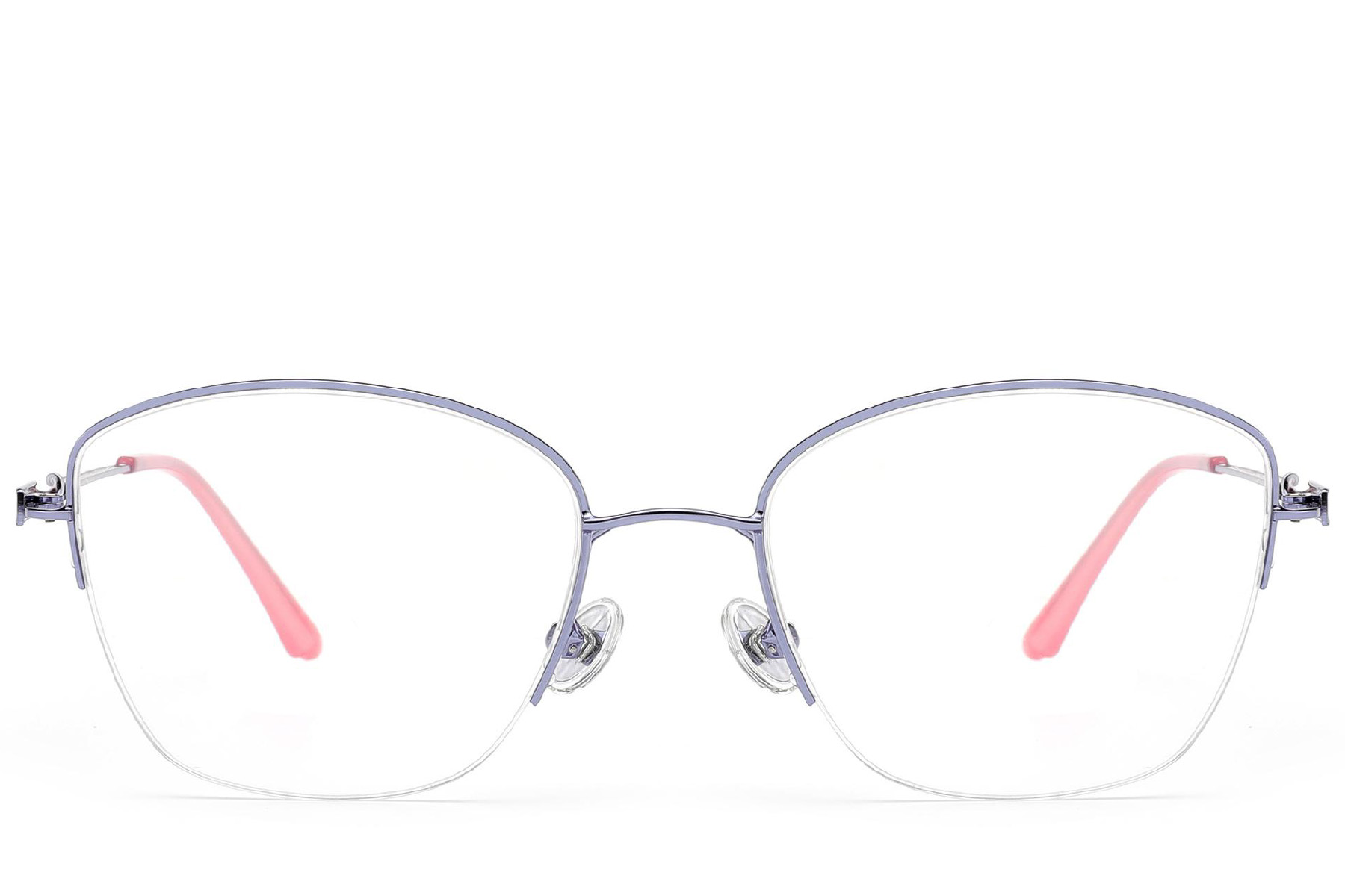 BS2012-3200_Purple_Semi-rimless_Metal_Glasses_front