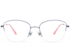 BS2012-3200_Purple_Semi-rimless_Metal_Glasses_front