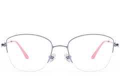 BS2012-3200_Purple_Semi-rimless_Metal_Glasses_front