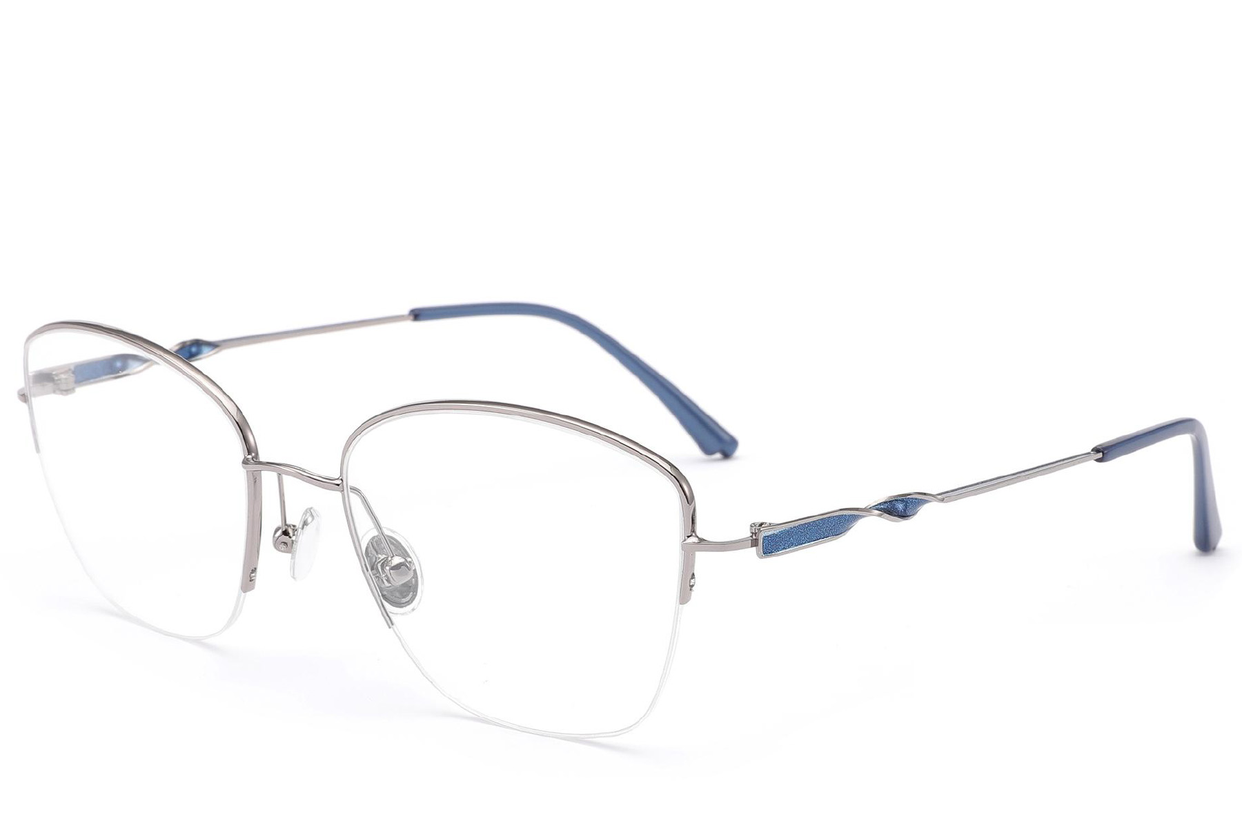 BS2012-3201_Silver_Semi-rimless_Metal_Glasses_corner
