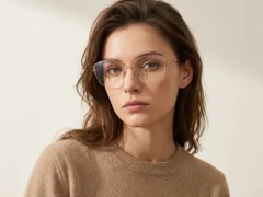 BS2012-3202_Pink_Semi-rimless_Metal_Glasses-tryon_female