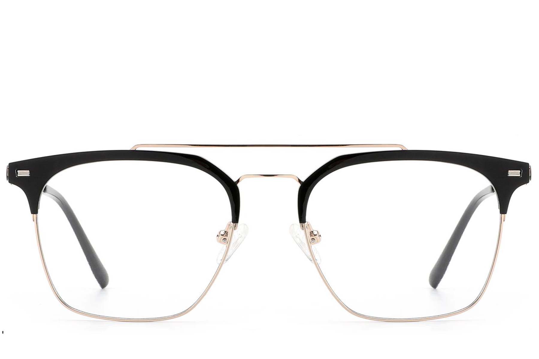 BS2012-3212_Black_Aviator_Metal_Glasses_front
