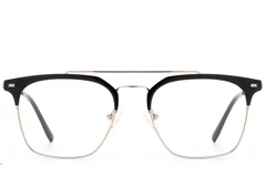 BS2012-3212_Black_Aviator_Metal_Glasses_front