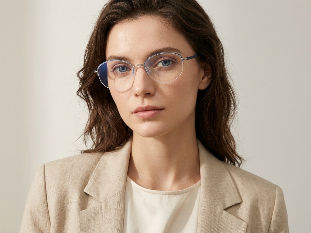 BS2012-3233_Blue_Semi-rimless_Metal_Glasses-tryon_female
