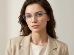 BS2012-3233_Blue_Semi-rimless_Metal_Glasses-tryon_female