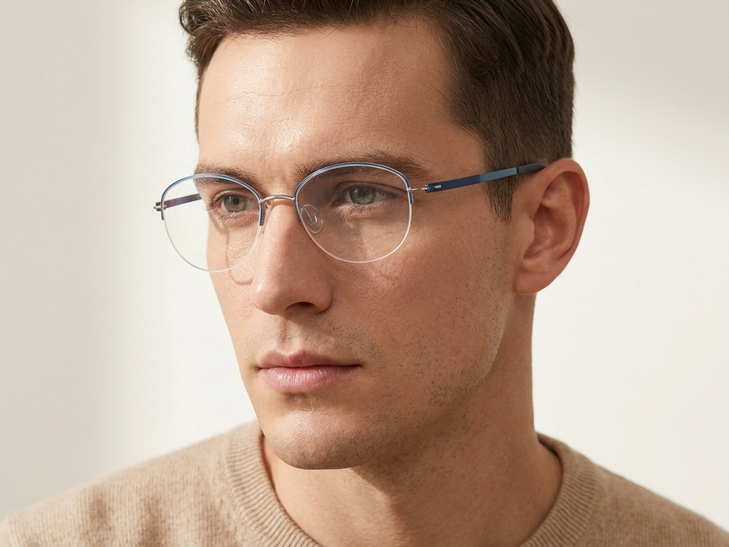BS2012-3233_Blue_Semi-rimless_Metal_Glasses-tryon_male