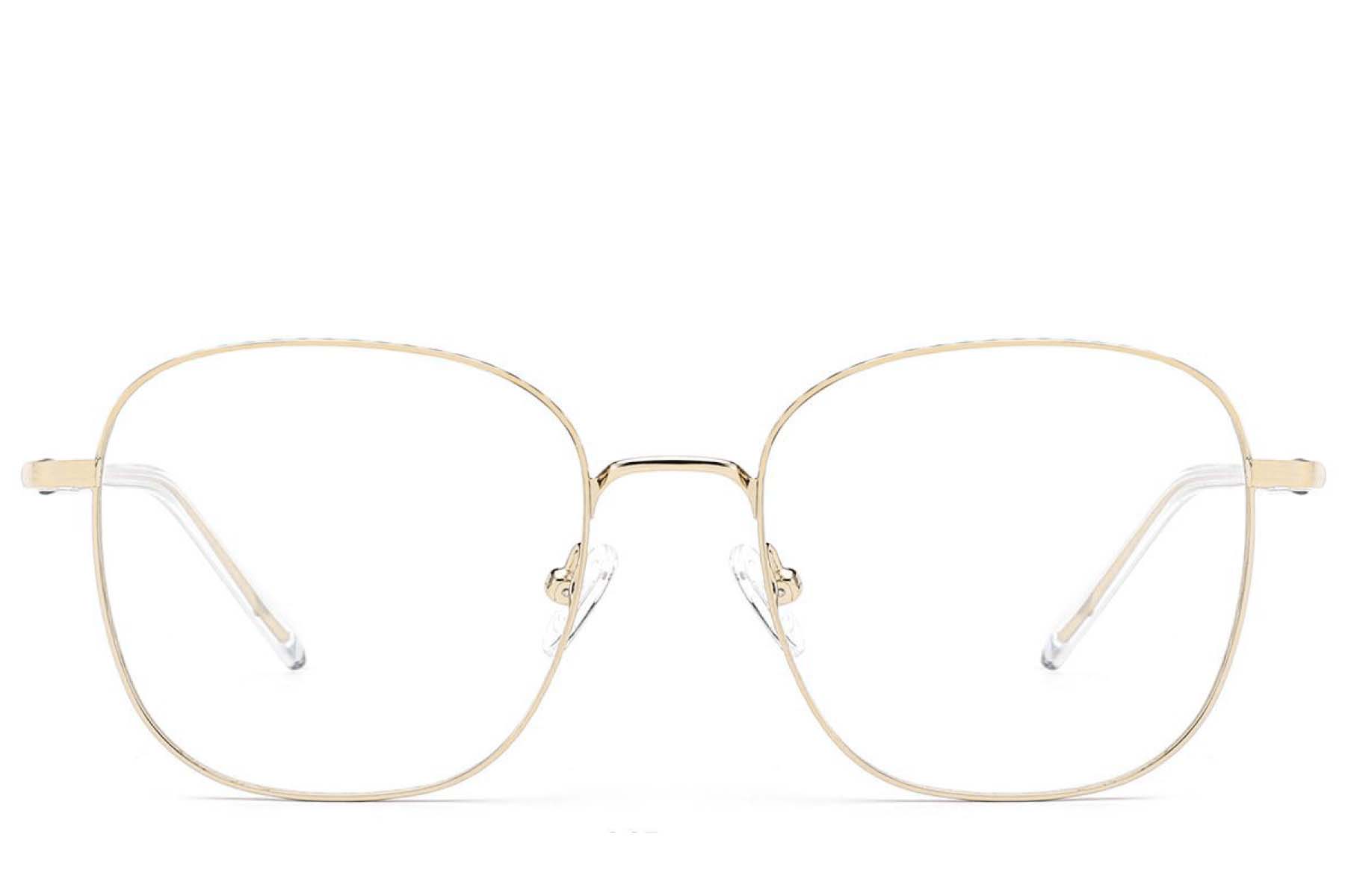 BS2012-3249_Golden_Rectangular_Metal_Glasses_front